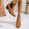 Botas Martin de talla grande europeas y americanas para mujer, otoño e invierno, nuevas de comercio exterior transfronterizo, de punta, tacón grueso, talla 43, botines de ante