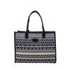 Bolsa Tote Grande de Lona Estilo Étnico 2025 Nova com Zíper Espessado Bolsa de Ombro Bolsa Satchel para o Trabalho Bolsa de Compras