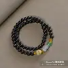 Pulseira de Ágarwood de Duplo Círculo Estilo Bodhisattva com Design de Buxo, Lótus e Jade, Adequada para Homens e Mulheres, Joia Presente para Casais