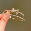 Pulsera de Lazo Brillante 2024 Japonesa y Coreana Abierta Ajustable Pulsera Chapada en Oro de 14K
