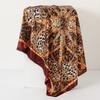 Cachecol de Seda Estampa de Leopardo Mais Vendido Transfronteiriço 90*90cm Cachecol Quadrado Grande Cachecol de Imitação de Seda Lenço de Cabeça Casual Feminino