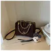 Bolsa de Ombro Única Plissada Cor Sólida High-End Retrô Feminina Corrente Tendência Personalidade Casual Estilo Coreano Bolsa Transversal para o Dia a Dia