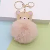Nuevo colgante de juguete de peluche de bola de pelo de oso creativo, llavero de bola de pelo sintético, exquisita decoración para bolso y coche, pequeño regalo