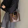 Bolso de mano de mujer personalizado, moderno y sencillo, bolso de hombro y bandolera de gran capacidad para el trabajo, bolso tipo cubo de moda