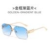 Gafas de Sol Sin Marco de Doble Puente para Hombre 2025 Nuevas Moda Europea y Americana Estilo Callejero Gafas de Sol de Gama Alta Tendencia Gafas Transfronterizas al por Mayor