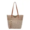 Bolsa de Palha Trançada Vazada Estilo Novo 2026, Grande Capacidade, Bolsa de Mão Color Block Fashion, Bolsa de Palha de Ombro, Bolsa Casual Feminina, Bolsa de Praia