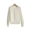 Cárdigan fino de alta gama estilo coreano para mujer, 100% lana, cuello redondo con cierre de botones, simple y moderno, suave y cómodo, abrigo de otoño