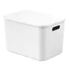 Caja de almacenamiento canasta de almacenamiento de escritorio canasta de almacenamiento de bocadillos y juguetes para la sala de estar canasta de almacenamiento de artículos varios para la cocina caja de almacenamiento rectangular con tapa