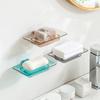 Yiyue Caja de Jabón de Cristal para Montar en la Pared sin Drenaje Estante Doble Capa Desmontable para Jabón Caja de Jabón Creativa con Drenaje Baño