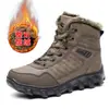 Novas Botas de Neve de Tamanho Grande para Homens, Veludo, Acolchoadas, Quentes, Botas Curtas de Cano Alto, Sapatos de Algodão, Sapatos Casuais Masculinos