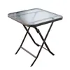 Mesa Dobrável Externa Pequeno Apartamento Simples Comer Mesa de Jantar para Casa Cadeiras Mesa Portátil para Barraca Mesa Redonda Quadrada de Vidro