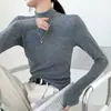 H251 Cuello Alto Medio Ajustado Elegante Otoño e Invierno Nuevo Manga Larga Térmica Capa Base Versátil Camiseta Top