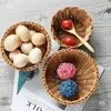 Bandeja de plástico tipo mimbre para snacks y frutas secas, cesta de almacenamiento para escritorio del hogar, cesta creativa para snacks y postres de restaurante, estilo japonés