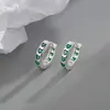 2025 Exquisitos Pendientes Sencillos de Joker Pendientes de Corazón con Circonita Verde Pequeños y Exquisitos Pendientes de Hebilla de Oreja de Alta Gama