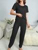 Conjunto de Pijama de Verão Feminino Fenliang Cross-Border 2025, Confortável, Casual, Simples, Versátil e Adequado para Roupa Exterior
