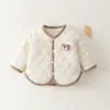 Abrigo de algodón para niños pequeños, chaqueta de invierno gruesa, prenda superior cortavientos con forro de polar para niños, abrigo de algodón cálido informal para bebé para salir