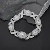 Pulseira de zircônia hip hop transfronteiriça europeia e americana 15mm olhos ilimitados corrente cubana 8 palavras pulseira masculina acessórios mais vendidos