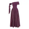 Vestido Sexy con Volantes Descubierto para Mujer, Dulce y Picante Ajustado Versátil Bodycon Vestido Largo