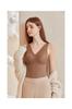 840 Estilo Francês Renda Total Lyocell Seda Escovada Quente Colete Base Usável com Bojo para Mulheres Outono e Inverno