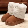 Cachorro de Pelúcia Macio e Fofo Botas de Neve Quentes e Confortáveis para Estudantes Botas de Algodão Nordestinas Moda Nova para Mulheres com Solado Grosso Inverno