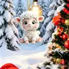 Nuevo producto transfronterizo: Bufanda de asta de reno navideño, adorno acrílico de cordero pequeño, decoración de árbol de Navidad de oveja, adorno colgante acrílico