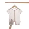 Enterizo de Manga Corta de Verano para Recién Nacidos, Conjunto para Gateo de Bebés, Enterizo Corto para Bebé, Estampado Floral, Unisex, Monos Delgados de Jacquard