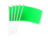 Banderas de Mano de Color Sólido de 14*21cm en Stock, Banderas Blancas y Rojas del Fabricante, Banderas Pequeñas Azules Tallas 7 y 8 con Palo