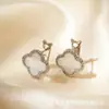 Pendientes de Trébol de Cuatro Hojas Moxi Verano Transfronterizos Nuevos Más Vendidos, Personalizados, Modernos y Versátiles Pendientes Regalo para San Valentín Cumpleaños