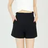 Shorts de Traje Negros de Cintura Alta para Verano Mujer 2026 Nuevo Estilo Caliente Petite Transpirables de Pierna Ancha Adelgazantes Ropa de Abrigo