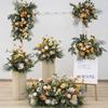 Serie Mori hilera de flores de suelo camino de flores simulación camino de flores plomo flor falsa flor flor arte escena diseño ceremonia de boda paisaje decoración blanca verde