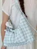 Bolsa Nova Estilo Fresco Primavera 2026 para Axila e Ombro para Mulheres com Laço, Bolsa Tote para o Trabalho, Bolsa Pregueada, Bolsa Transversal