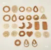 Accesorios de Joyería DIY de Ratán Hechos a Mano Vietnamitas Estilo Festivo Geométricos Exagerados Redondos Material de Aretes Tejidos de Bambú Rattan