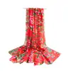 Bufanda Nueva de Otoño e Invierno Estilo Chino Bufanda de Flor Grande del Noreste Fotografía de Viaje Chal de Estilo Étnico Bufanda para E-commerce en Vivo