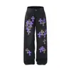 Jeans con diseño de cruz para hombre hip hop moda callejera personalidad nicho lavado viejo holgado pierna recta pantalones