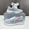 Sapatos Casuais de Couro Genuíno para Casal Marca P Modelo Novo 2026 Sapatos Respiráveis com Combinação de Malha e Couro Patente, Sapatos Masculinos Casuais Resistentes ao Desgaste