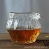 Taza Gruesa de Nogal Taza con Bordado Dorado Tamaño Grande Taza para Servir Té Taza Suavizante Patrón Martillado Mar de Té Ceremonia del Té Juego de Té