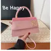 Nova Textura 2025 Nova Moda Outono e Inverno Popular Retro Casual Corrente de Bloqueio Transversal Ombro Pequena Bolsa Quadrada