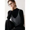 Chaleco Camisola de Punto de Cachemira en Capas para Mujer, Cuello Corto, Tejido Suave y Amigable con la Piel, Chaleco Exterior, Top Engrosado