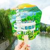Dalian AR Group Abanico Guochao Wenchuang Pequeño Regalo Arquitectura de Ciudades Chinas Abanico Wenlv Imán para Refrigerador Pegatina Regalo de Acompañamiento