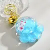 Muñeco Flotante de Dibujos Animados del Océano Pez Payaso en Botella de Arena Líquida con Aceite Adorno de Escritorio Llavero Acrílico Colgante para Bolsa