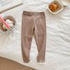 Pantalones de Campana Ins2025 para Niñas y Bebés Color Sólido Leggings Elásticos en la Entrepierna Estilo Coreano Pantalones de Encaje Pantalones Casuales