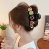 Pinza para el pelo de dibujos animados coreanos para mujer, pasador de lazo, pinza de tiburón exquisita de alta gama, tamaño grande para cabello grueso, accesorio para el cabello