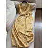 Vestido Estampado Falso de Dos Piezas Estilo Nuevo Verano 2026 con Cinturón de Lazo Adelgazante Largo para Mujer Al por Mayor H10Aq765