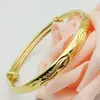 Pulseira de Latão Dourado 6mm Ouro Fosco Sólido Redonda Plana Barriga Dentro e Fora Uma Cor Pulseira Feminina Brilhante Gipsofila Dragão e Fênix
