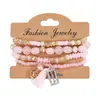 Pulseiras Bohemianas em Múltiplas Camadas, Quatro Pacotes, Pulseiras Coloridas com Pingente de Cristal e Franja, Joias de Moda Transfronteiriças Atacado