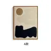 Pared del fondo del sofá de arte abstracto en la sala de estar, mural del vestíbulo de entrada, cuadro colgante de estilo minimalista wabi-sabi, pintura decorativa de estilo crema de Instagram