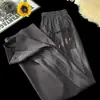 Pantalones Casuales Clásicos Simples Versátiles Transpirables de Verano para Hombre Adolescente Delgados de Color Liso Malla Pierna Recta Sueltos