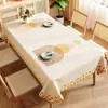 Nuevo Mantel de Mesa Estilo Crema de Lujo 2025, Impermeable, Resistente al Aceite, Sin Lavado, Resistente al Calor, Mantel Rectangular de Gama Alta