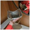 Moda Textura Brilhante Bolsa de Ombro 2023 Nova Moda Contraste Cor Casual Zíper Pequeno Quadrado Bag Bolsa de Mão Simples para Mulheres