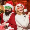 Gafas Decorativas Navideñas 2026 para Adultos y Niños Accesorios para Fotos de Fiesta Navideña Marco de Gafas de Papá Noel Reno